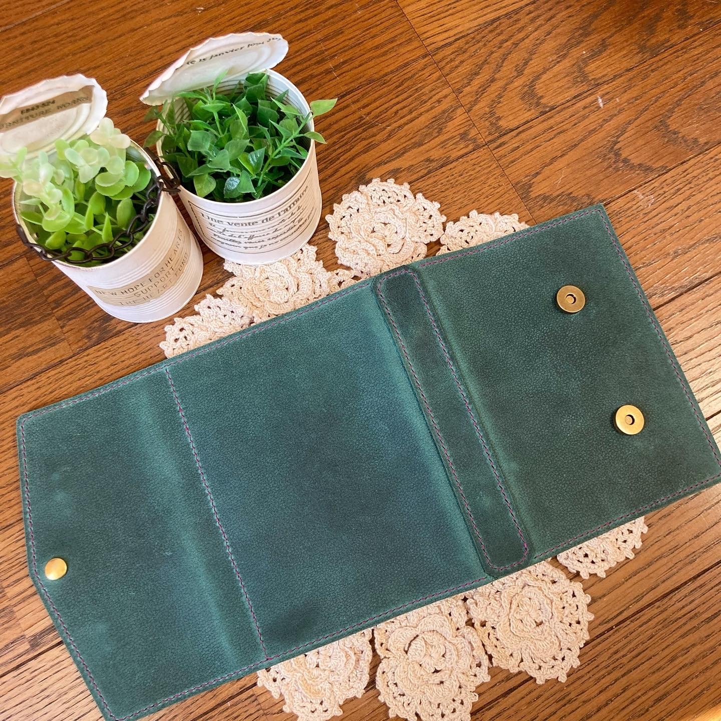 ◇受注生産◇ バイブルサイズ システム手帳 牛ヌメ革 ブルー
