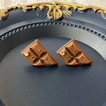 ストーン付き チョコレートピアス(ミルク)