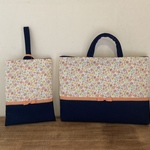 《georges様オーダー品》花柄×ネイビー♡レッスンバッグ