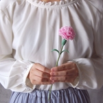 ◆粘土のお花◆　カーネーション　ピンク　１本・・・K664