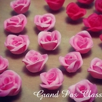 〔再販〕クレイローズ*ミニマーブルローズピンク　薔薇