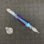 【受注製作 完成まで約2週間】ブルー ダイクロ ツイスト ガラスペン