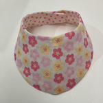 aiboちゃんの桜柄スタイ　aibo's bib 薄手コットンローンを使った桜柄と白地にピンクの水玉の両面仕様