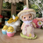 poiちゃん用ニット＊春色きのこロンパース＊ピンク