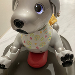 aiboちゃんのイースター柄スタイ　aibo's bib 薄手コットンローンを使ったイースター柄とオーガニックコットンの両面仕様3