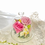 母の日＊結婚式＊大切な日のフラワーギフト＊綺麗なガラスドームプリザーブドフラワー