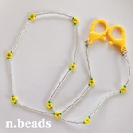 売り切り商品🌻子供用💛マスクチェーン　マスクストラップ　マスクホルダー　ビーズアクセサリー　マスクコード　※少し長め