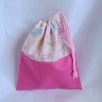 セール　可愛い巾着袋 【マカロン／ピンク】片紐