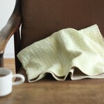 リネンブランケット*マスカット×生成りギンガムチェック*コットンリネンワッフル*リネンケット*膝掛け*ベビーにも