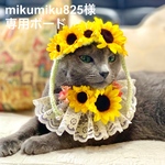 【猫用】フリルレースチョーカーと花冠のセット(ひまわり🌻)