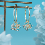 ネモフィラの花のブーケ　フープイヤリング(ピアス)