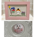 bellponpon様オーダー品　【送料無料】刺繍　フレーム　インテリア　トイプードル　マルチーズ　くるみボタン