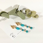 turquoise blue Hexagon earrings/ターコイズブルー六角形イヤリング