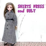 リカちゃん　シャツワンピース.ベルトセット 着せ替え服　ブライス