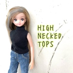 リカちゃん　ハイネックトップス（ブラック）　着せ替え服　ブライス