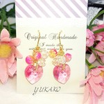 【再販】春色の可愛いピンクハートスワロピアス