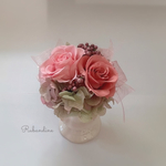 プリザーブドフラワー　ナチュラルバニラピンク　プチギフトフラワー　結婚祝い　フラワーギフト　エレガントフラワー