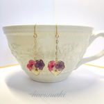再販14＊パープル系押し花ピアス