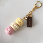 春♡  パステル 3連マカロンキーホルダーイエロー ピンク