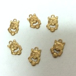 6個セット　玉あそび猫　ミニ　18ｘ10㎜　ローブラス裏抜き