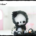 【seitanmama様ご予約品】黒バブーシュカのパンダちゃんと小鳥さん♪