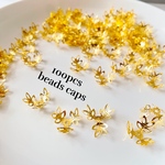 【再販】ビーズキャップ✩リーフタイプ たっぷり100個 ハンドメイド 素材 パーツ デコ ブレスレット お得 格安 オリジナル 手芸