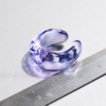 イヤーカフ：ラベンダーアメシスト（クラウン・サードアイチャクラ）波動玉®【現品一点物】5