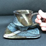 青いモダンなコーヒーカップ