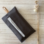 【ソフトパック】ティッシュカバー ハーフリネン グレー マスクストッカーにも 