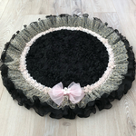 ブラックRoseカフェマット✨犬用　円形（直径62センチ）