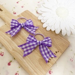 gingham check ribbon♡︎purple  2個セット