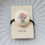 刺繍ヘアゴム🌷　no.863  くるみボタン　 💛送料無料💛　