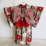 小型犬用着物椿柄Lサイズ