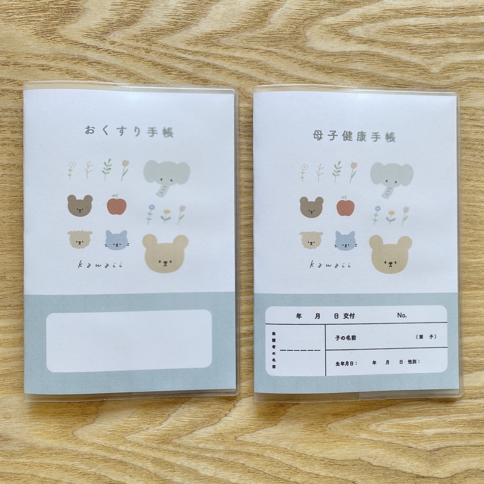 きぺ♡✨母子健康手帳&お薬手帳 印字無料！】母子手帳 お薬手帳 カバー 母子手帳ケース fleurir