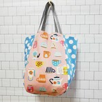 大きめころりんマルシェトートバッグ(ティーカップ×ドット) 