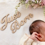 木製 レターバナー just born ニューボーンフォト 床アート 月齢フォト マンスリーカード 命名書 出生届 誕生日