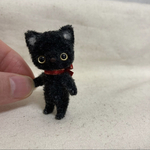 二足歩行　モコモコ黒猫ちゃん　モールアート　モールベア 