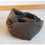 ＊　カーキリネン　クロスヘアバンド　＊