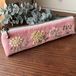  ✥お花のペンケース✥   春のお花　オールドローズ