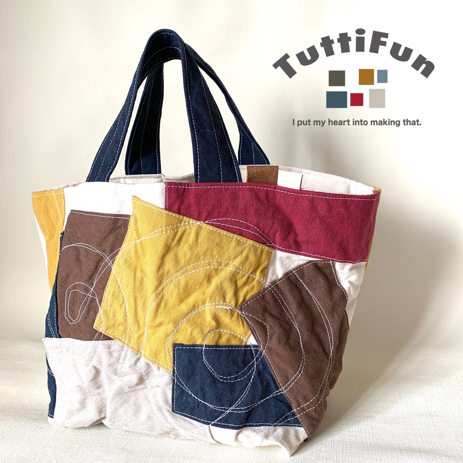 tuttifun＊🌀ステッチのirodori bag - TuttiFun | minne 国内
