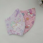 2枚セット子どもマスク(ユニコーンラベンダーとピンク)
