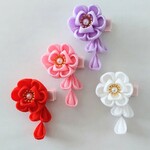 つまみ細工 髪飾り 無地mini//選べる4色＊七五三/ひな祭り/ベビークリップ//和装 着物＊浴衣