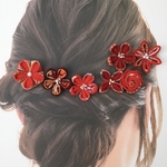 【赤系セット】半額！2,300円→1,150円つまみ細工🌸小花髪飾り　成人式　卒業式　振袖　訪問着　