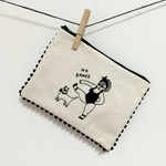 エアロビ女子の刺繍ポンポンポーチ【黒】