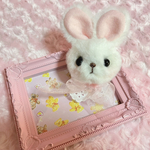 【試作品】コロうさぎ　まんまるフェイスブローチ　