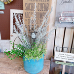 現品！お花が咲く♡【エレモフィラ寄せ植え】毎年楽しめるお洒落なお花♡水色系ブリキ鉢♡アイアンピック