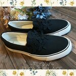 ワンサイズSALE♡【24.0cm】モアフラワースリッポン♪/bk