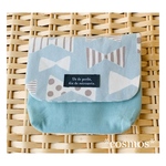 🌸移動ポケット🍀便利ポケット 【リボンblue×blue】ハンカチ入れ  ティッシュ入れ  入園入学  お出かけに