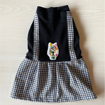 犬服　サロペット風チェックワンピース　Sサイズ