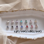 🪐シルバー サターン 土星ビジュー 軟骨ピアス 14G/16G/18G/20G